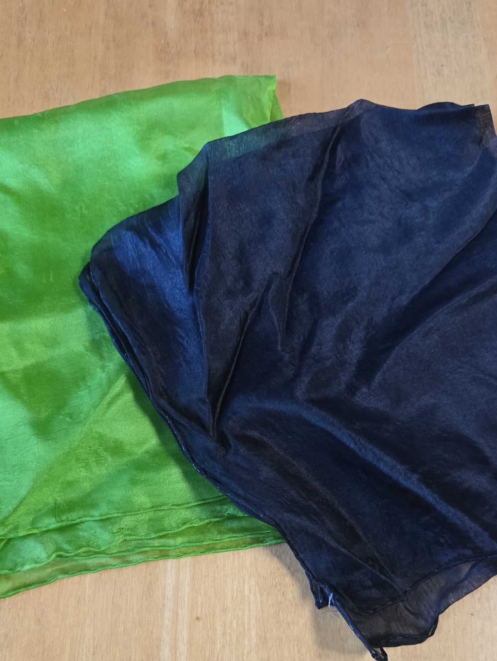 Lightweight Vintage Sheer Scarves in Green and Black